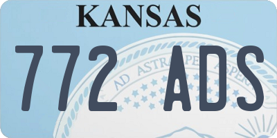 KS license plate 772ADS