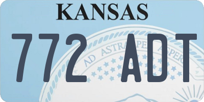 KS license plate 772ADT