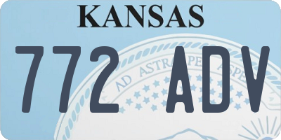 KS license plate 772ADV