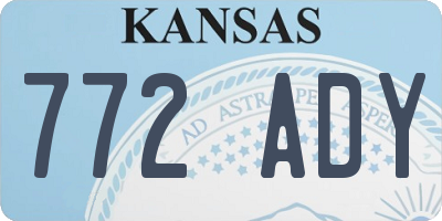 KS license plate 772ADY