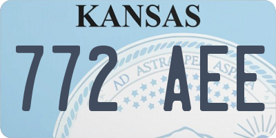 KS license plate 772AEE