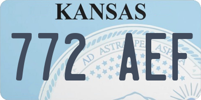 KS license plate 772AEF