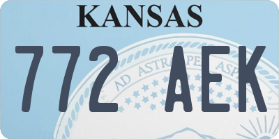 KS license plate 772AEK