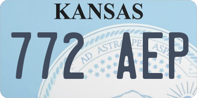 KS license plate 772AEP