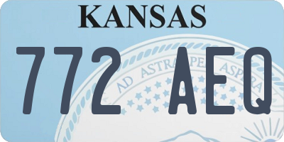 KS license plate 772AEQ