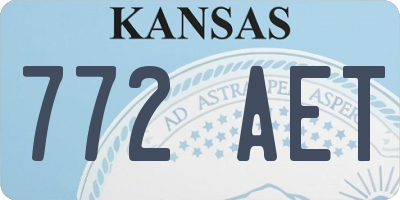 KS license plate 772AET