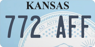 KS license plate 772AFF
