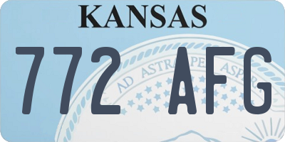 KS license plate 772AFG