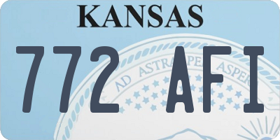 KS license plate 772AFI