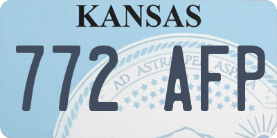 KS license plate 772AFP