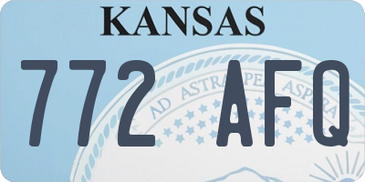 KS license plate 772AFQ