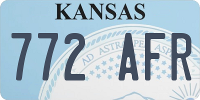 KS license plate 772AFR