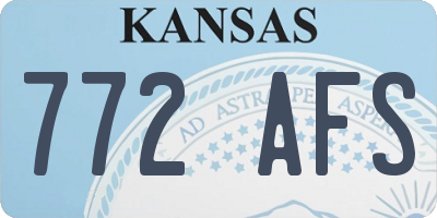 KS license plate 772AFS