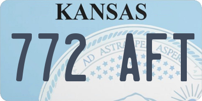 KS license plate 772AFT