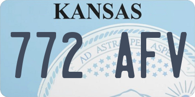 KS license plate 772AFV
