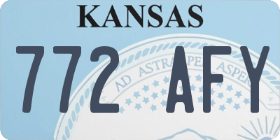KS license plate 772AFY