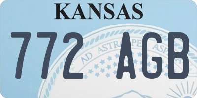 KS license plate 772AGB