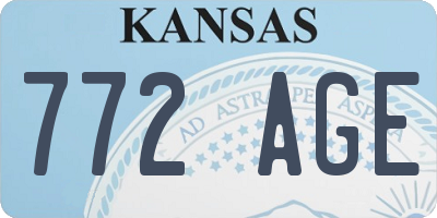 KS license plate 772AGE