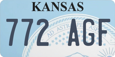KS license plate 772AGF