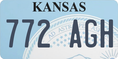 KS license plate 772AGH