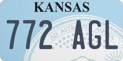 KS license plate 772AGL