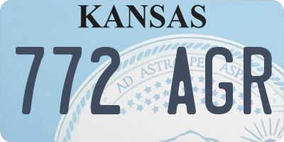 KS license plate 772AGR