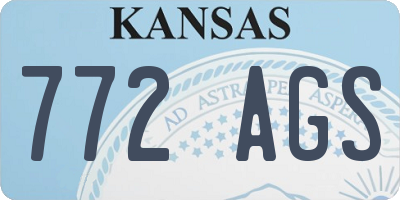KS license plate 772AGS