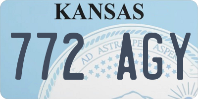 KS license plate 772AGY