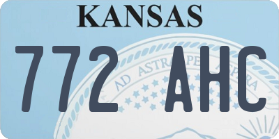 KS license plate 772AHC