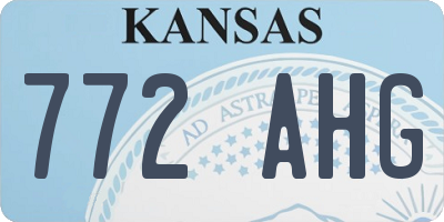 KS license plate 772AHG