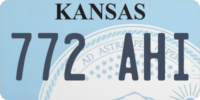 KS license plate 772AHI