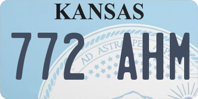 KS license plate 772AHM