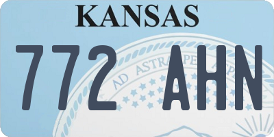 KS license plate 772AHN