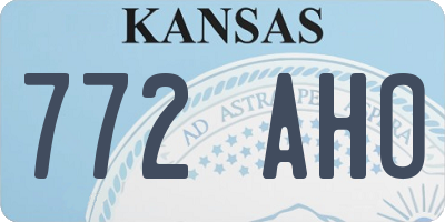 KS license plate 772AHO