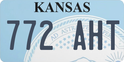 KS license plate 772AHT