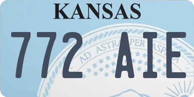 KS license plate 772AIE