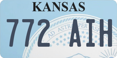 KS license plate 772AIH