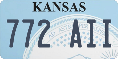 KS license plate 772AII