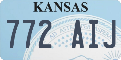 KS license plate 772AIJ
