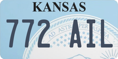 KS license plate 772AIL