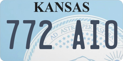 KS license plate 772AIO