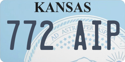 KS license plate 772AIP