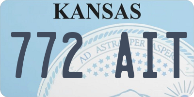 KS license plate 772AIT