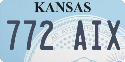 KS license plate 772AIX