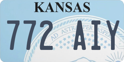 KS license plate 772AIY