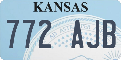 KS license plate 772AJB