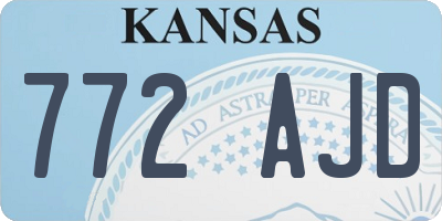KS license plate 772AJD