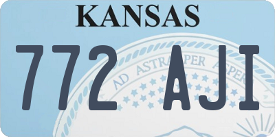 KS license plate 772AJI