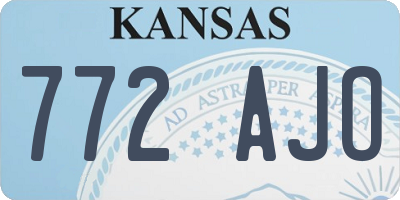 KS license plate 772AJO