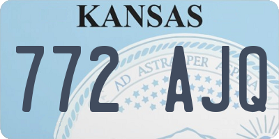 KS license plate 772AJQ